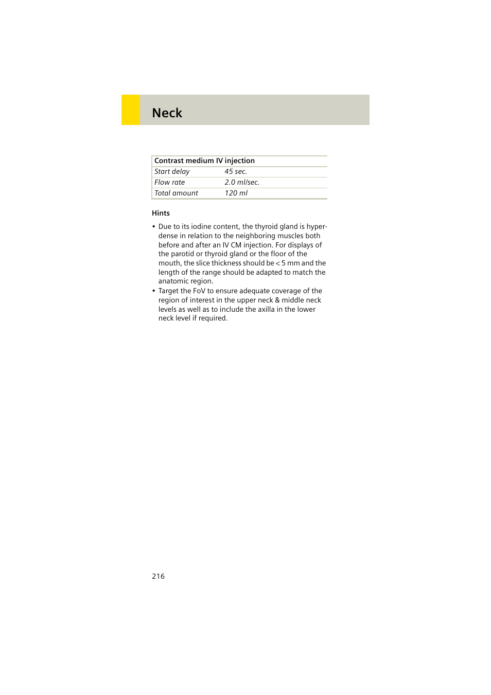 Neck | Siemens EMOTION 16-Jun User Manual | Page 216 / 590