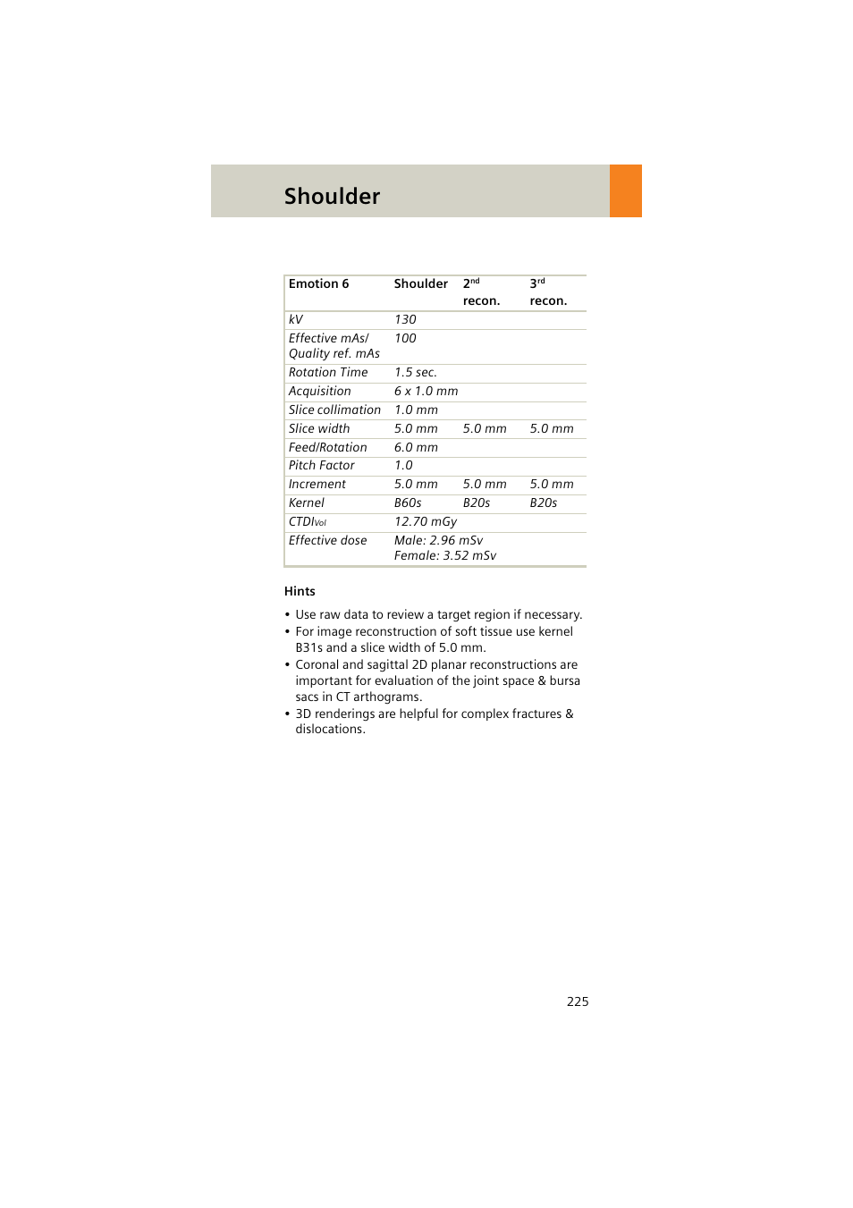 Shoulder | Siemens EMOTION 16-Jun User Manual | Page 225 / 590