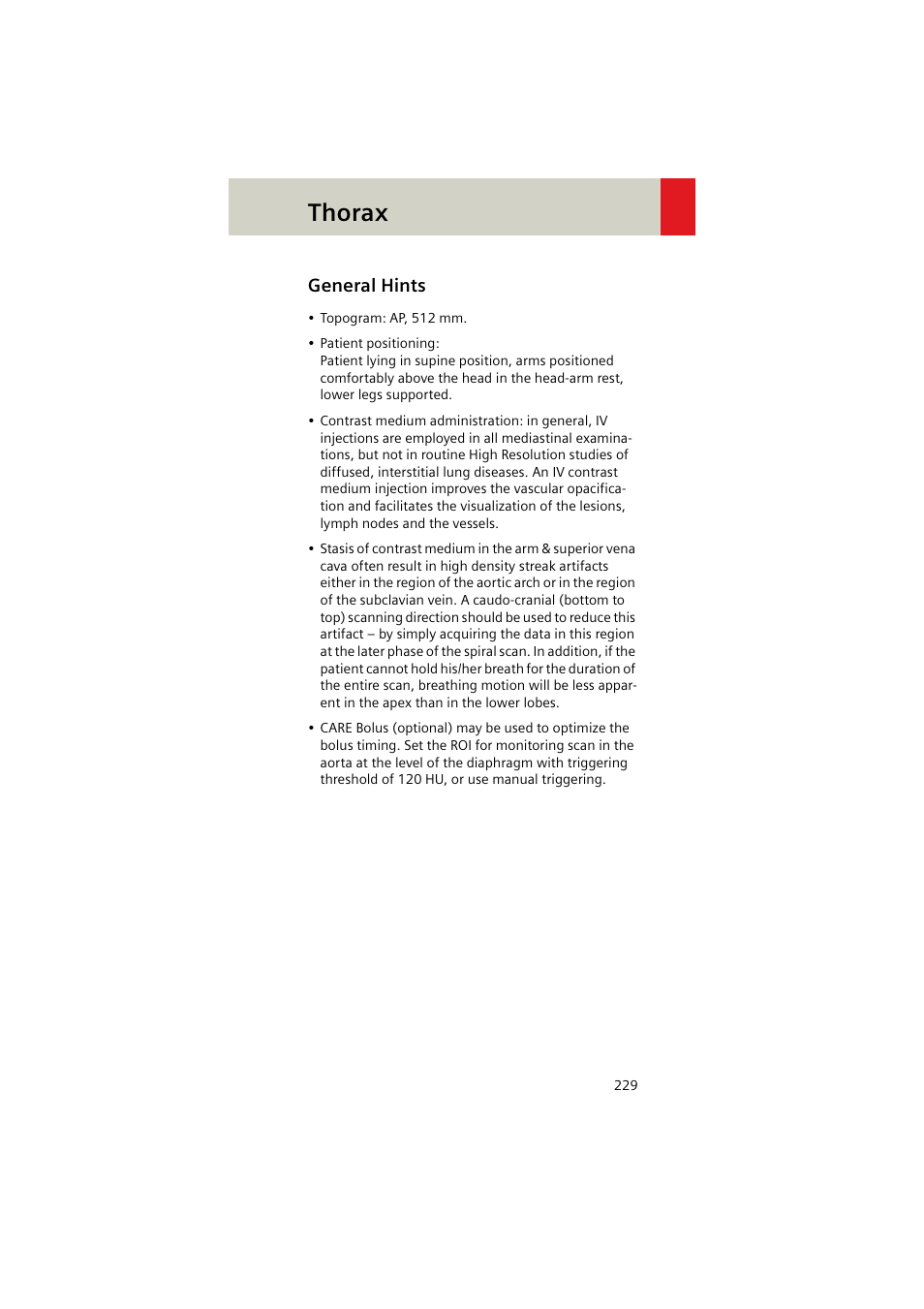 General hints, Thorax | Siemens EMOTION 16-Jun User Manual | Page 229 / 590