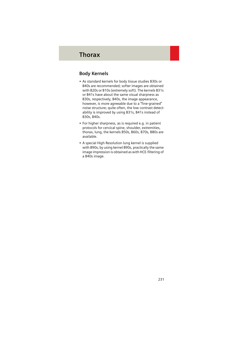 Body kernels, Thorax | Siemens EMOTION 16-Jun User Manual | Page 231 / 590