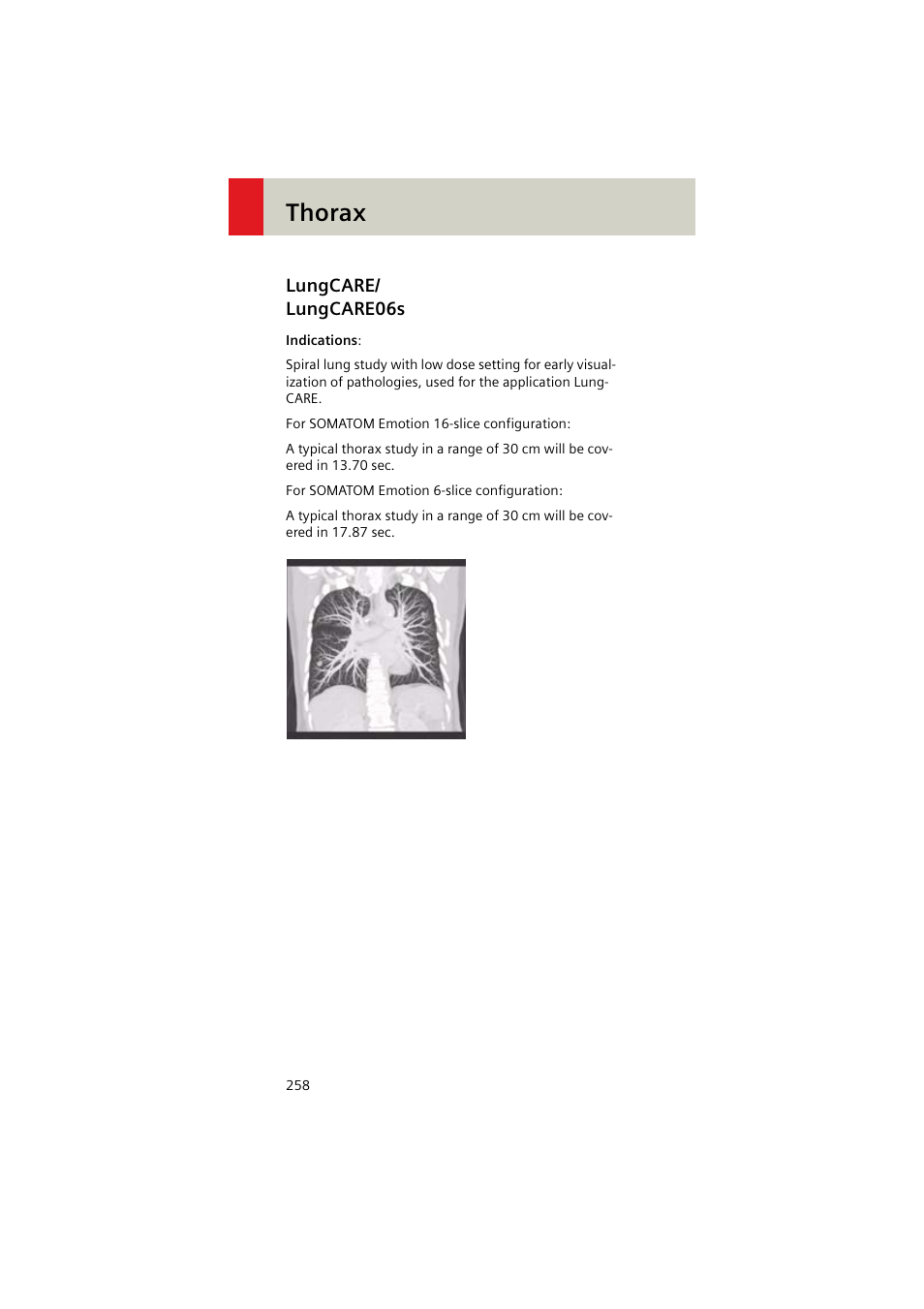 Lungcare/ lungcare06s, Lungcare, Lungcare06s 258 | Thorax | Siemens EMOTION 16-Jun User Manual | Page 258 / 590