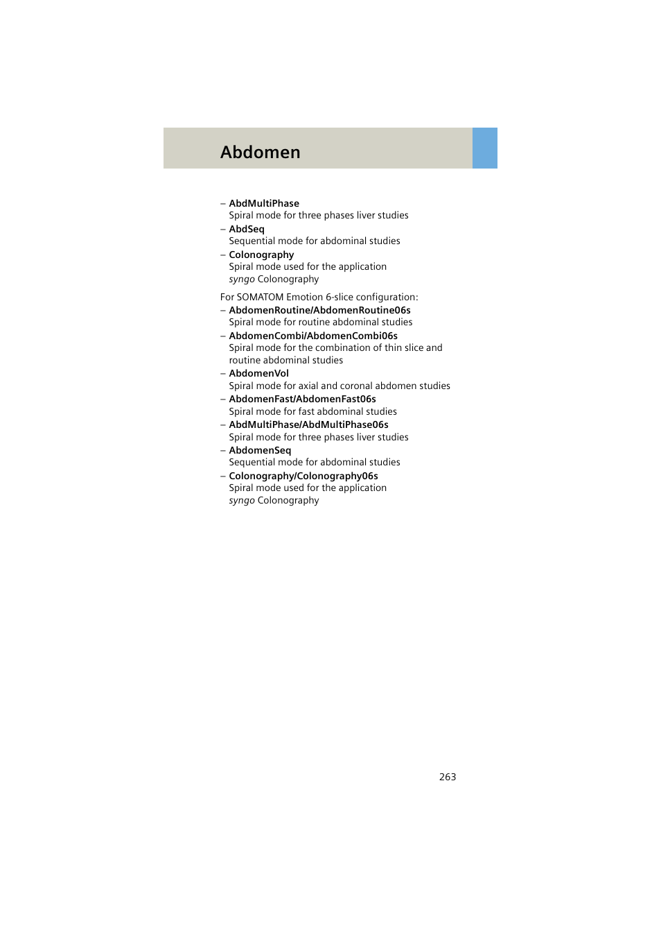 Abdomen | Siemens EMOTION 16-Jun User Manual | Page 263 / 590