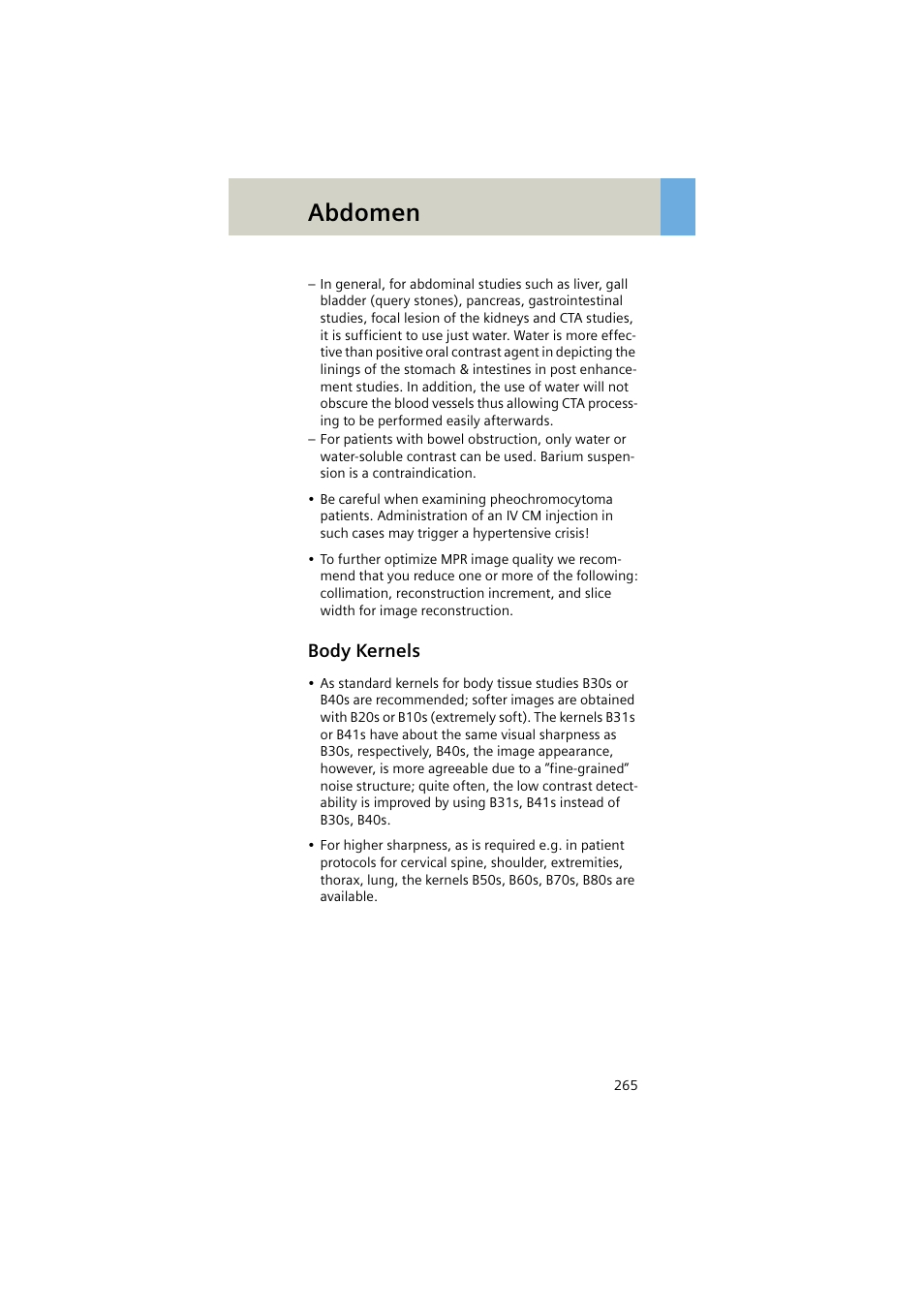 Body kernels, Abdomen | Siemens EMOTION 16-Jun User Manual | Page 265 / 590