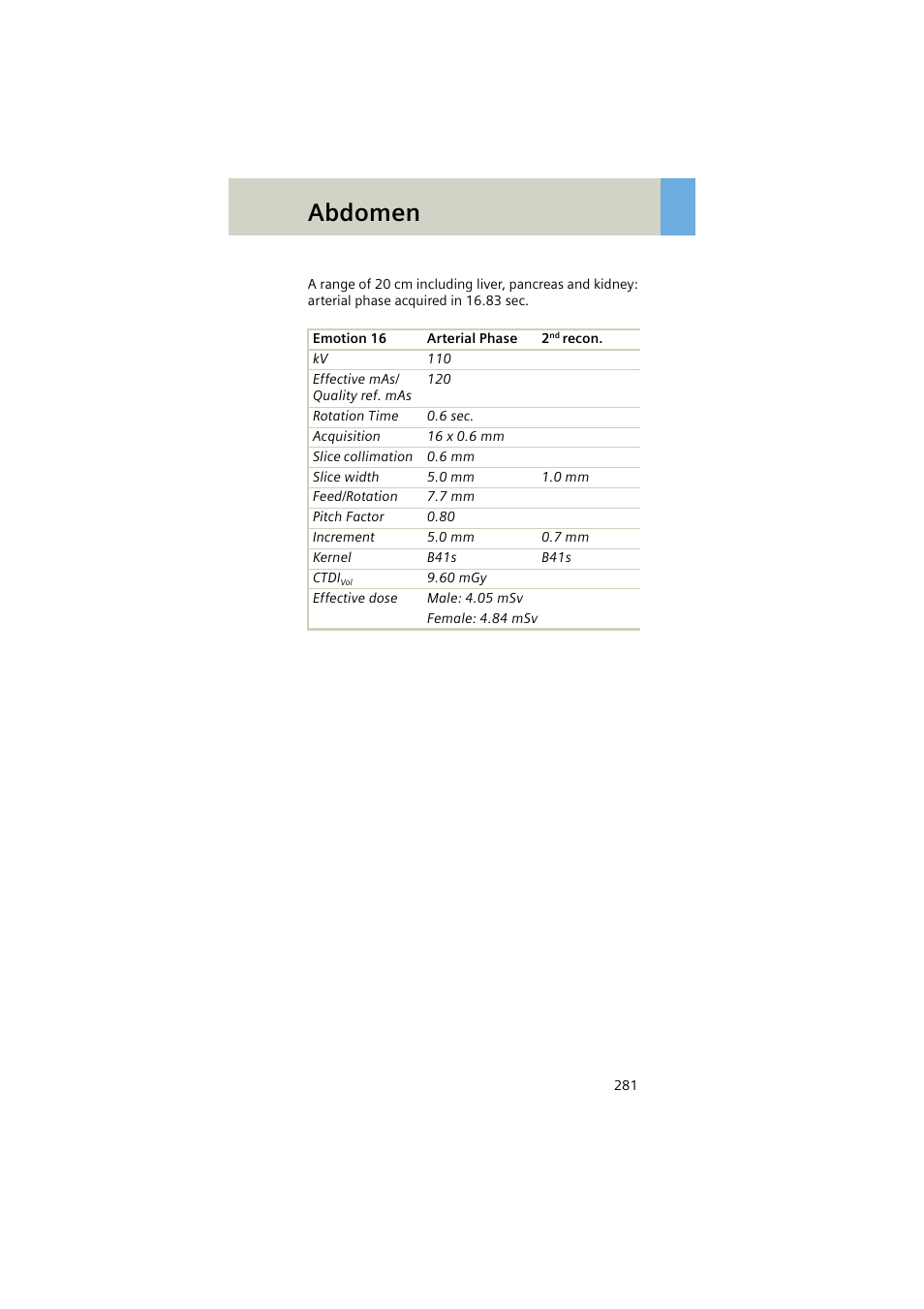 Abdomen | Siemens EMOTION 16-Jun User Manual | Page 281 / 590