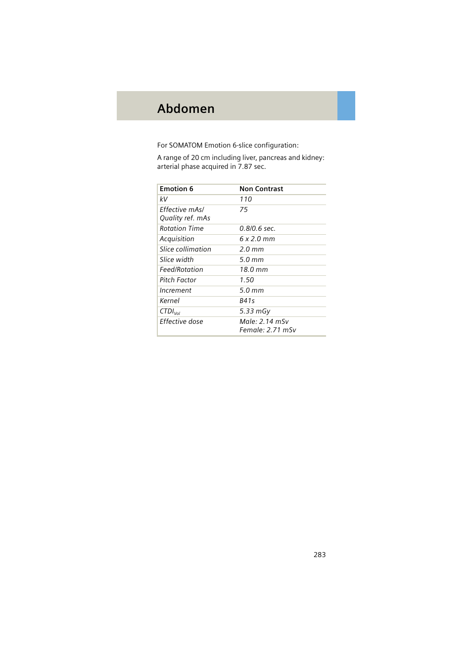 Abdomen | Siemens EMOTION 16-Jun User Manual | Page 283 / 590