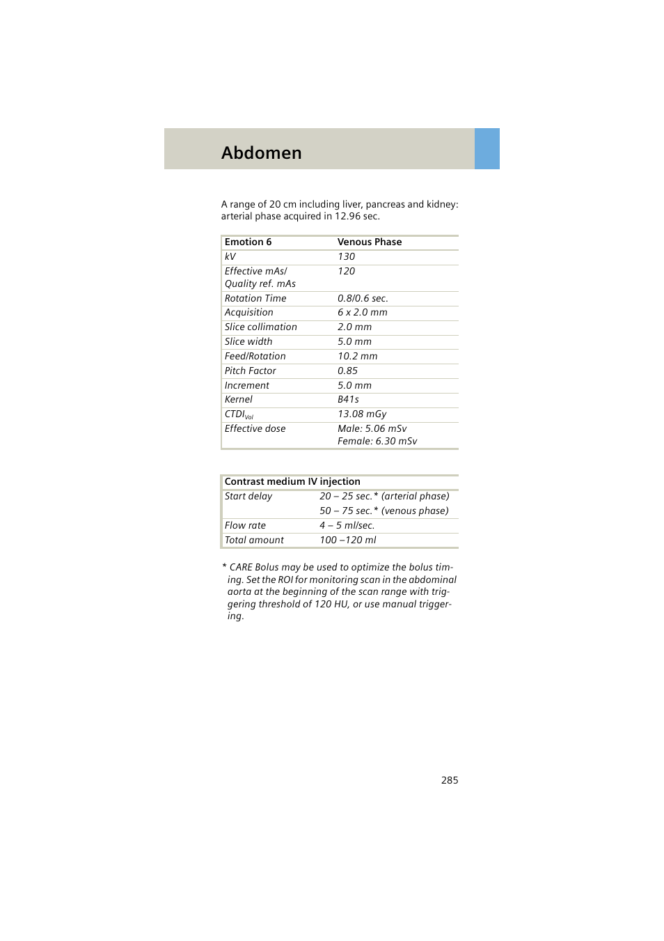 Abdomen | Siemens EMOTION 16-Jun User Manual | Page 285 / 590