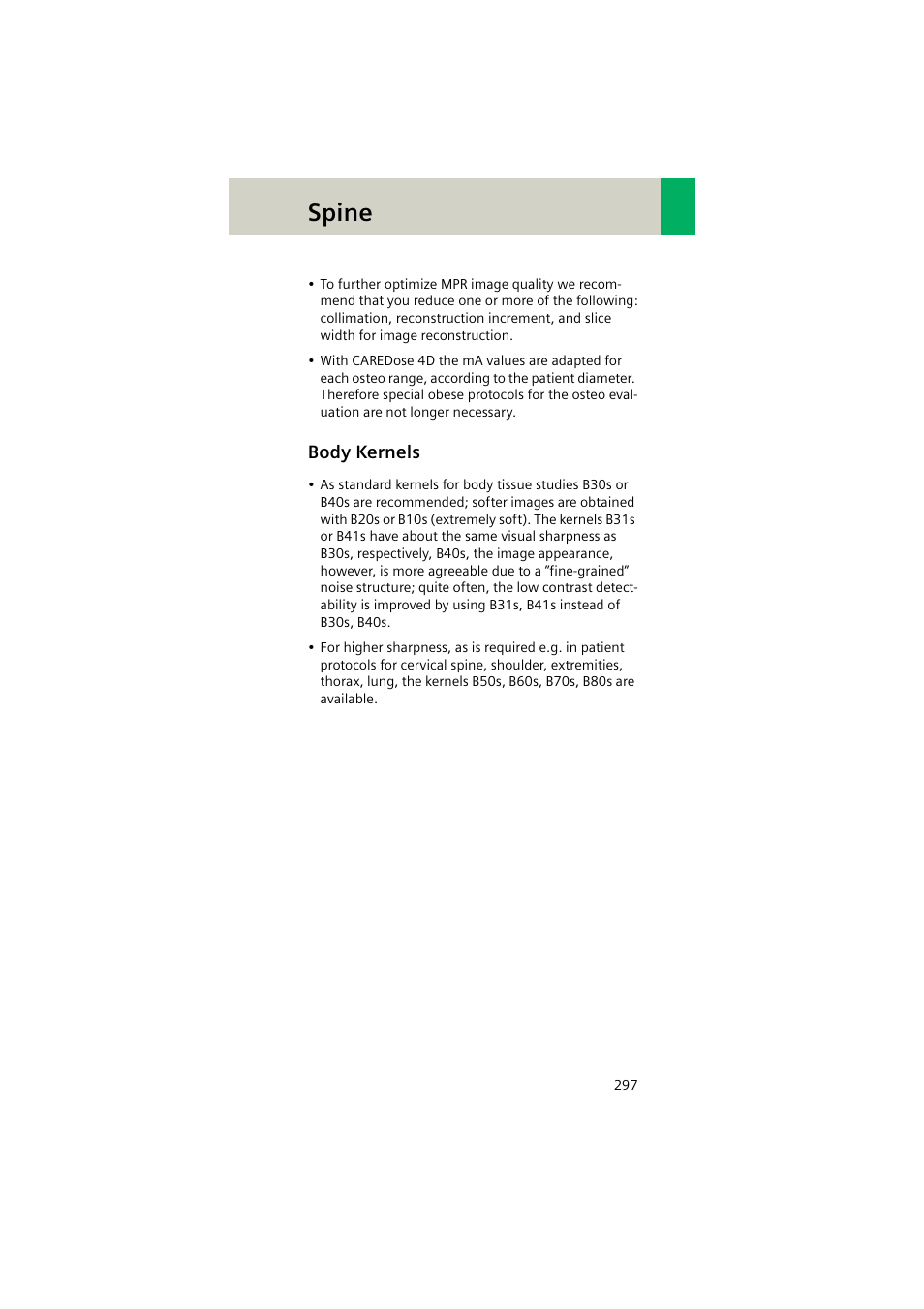 Body kernels, Spine | Siemens EMOTION 16-Jun User Manual | Page 297 / 590