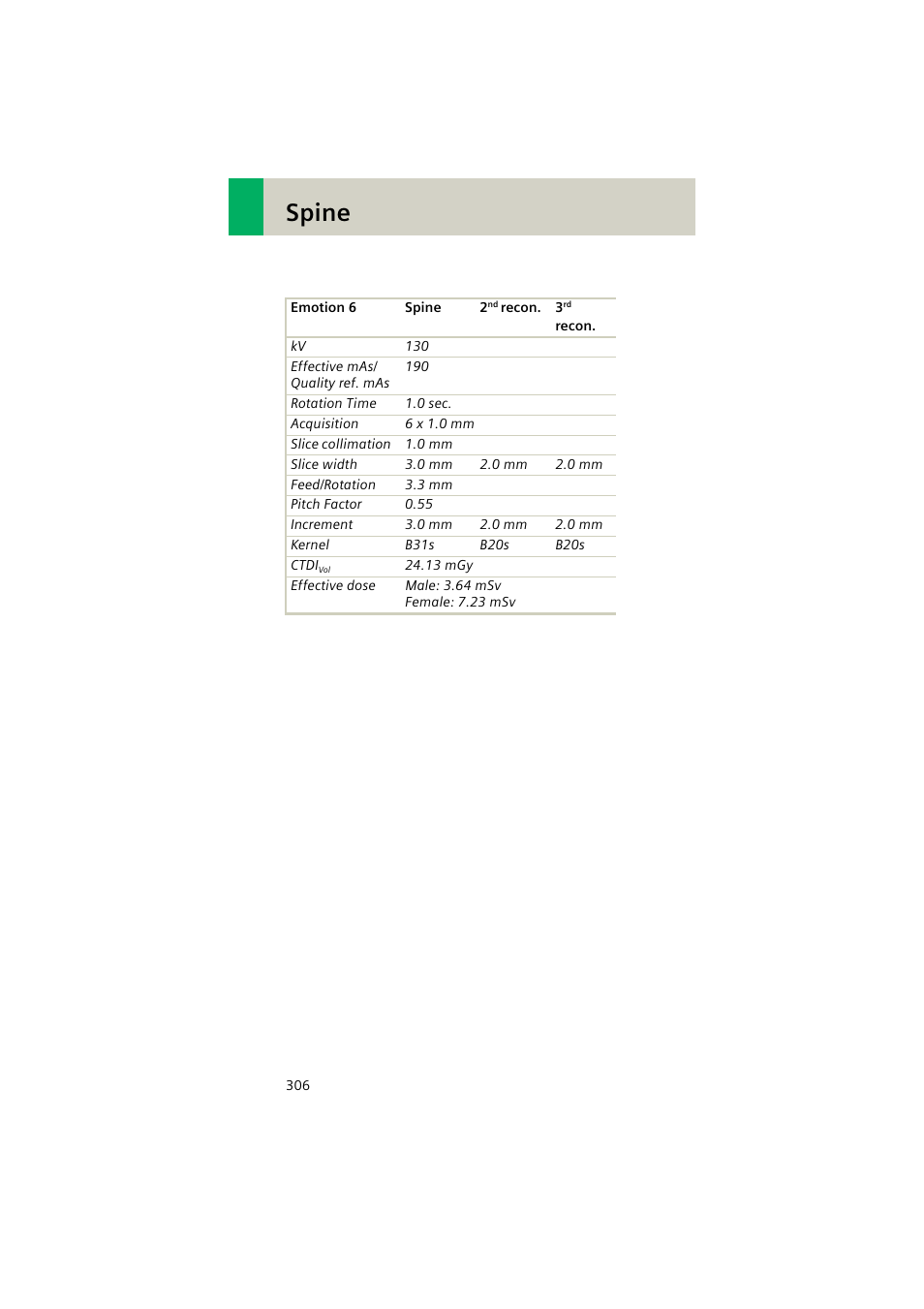 Spine | Siemens EMOTION 16-Jun User Manual | Page 306 / 590