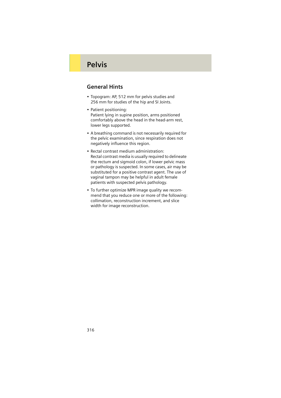 General hints, Pelvis | Siemens EMOTION 16-Jun User Manual | Page 316 / 590