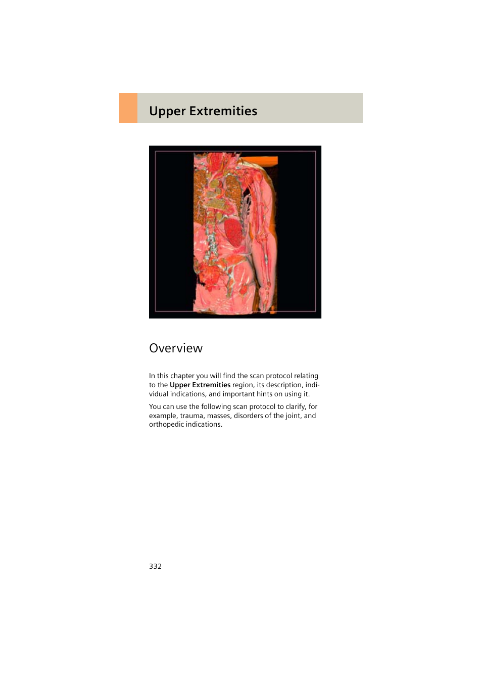 Upper extremities, Overview | Siemens EMOTION 16-Jun User Manual | Page 332 / 590