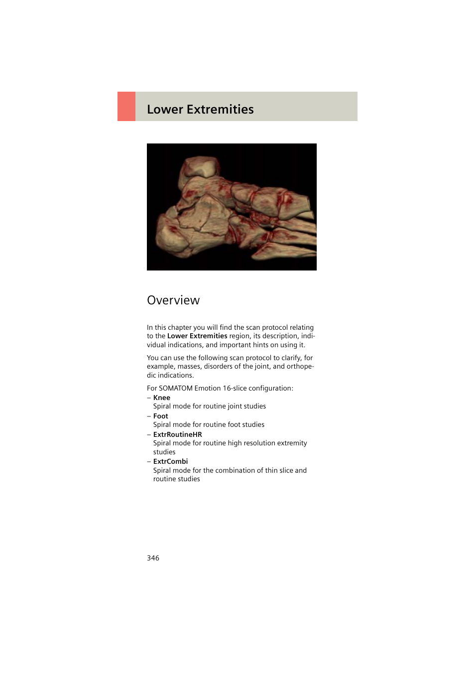 Lower extremities, Overview | Siemens EMOTION 16-Jun User Manual | Page 346 / 590