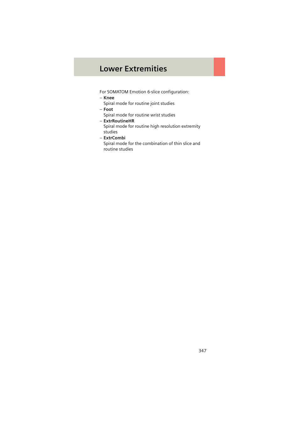 Lower extremities | Siemens EMOTION 16-Jun User Manual | Page 347 / 590