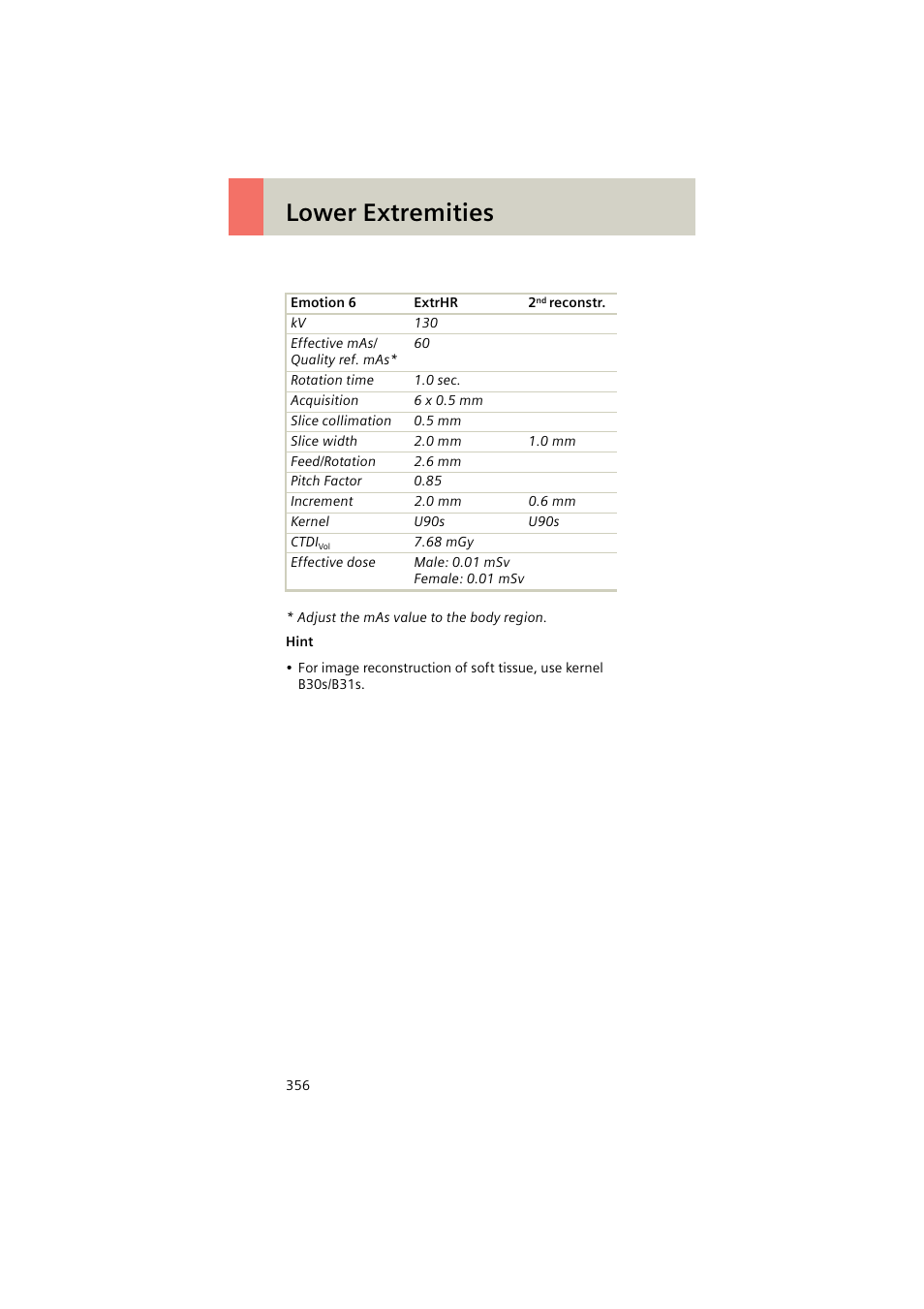 Lower extremities | Siemens EMOTION 16-Jun User Manual | Page 356 / 590