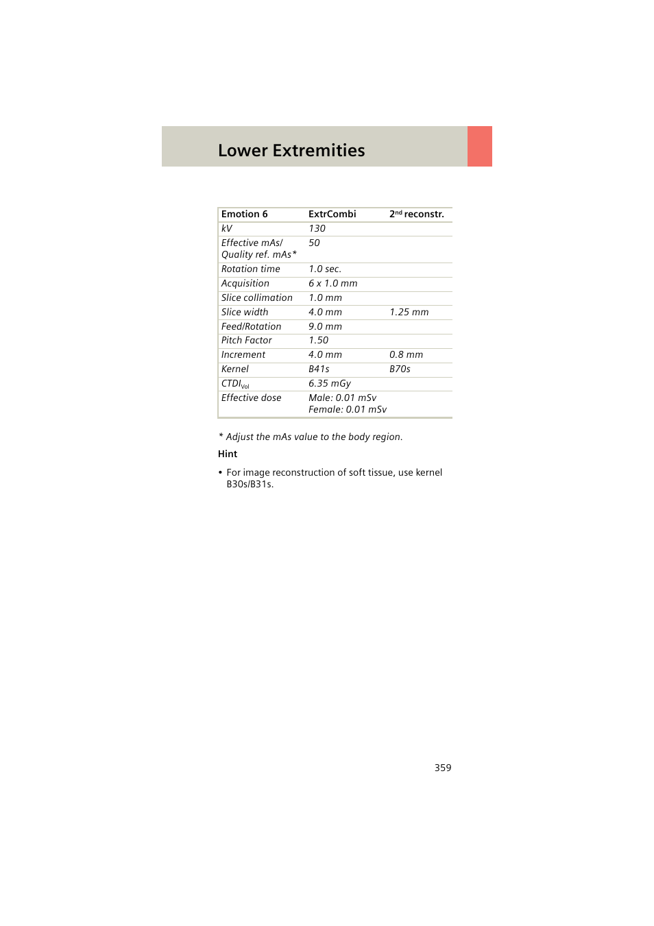 Lower extremities | Siemens EMOTION 16-Jun User Manual | Page 359 / 590