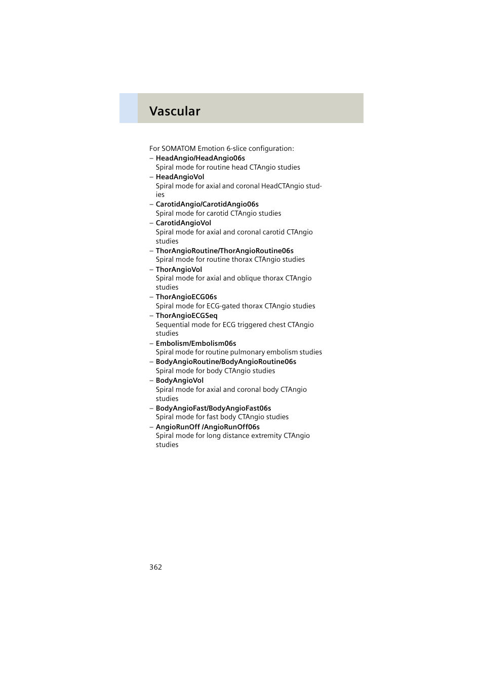 Vascular | Siemens EMOTION 16-Jun User Manual | Page 362 / 590