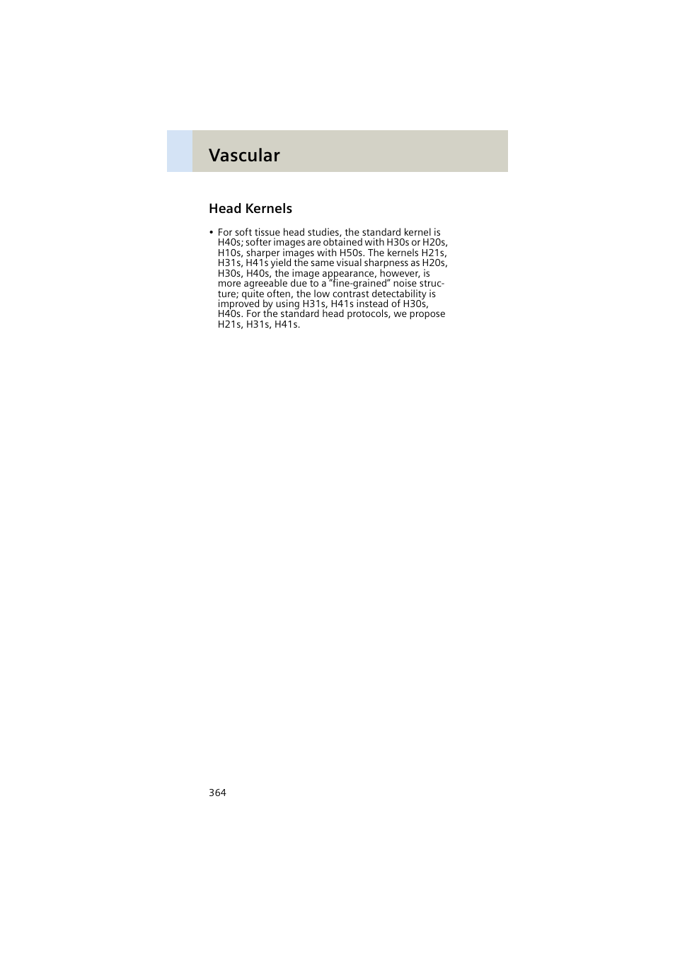 Head kernels, Vascular | Siemens EMOTION 16-Jun User Manual | Page 364 / 590