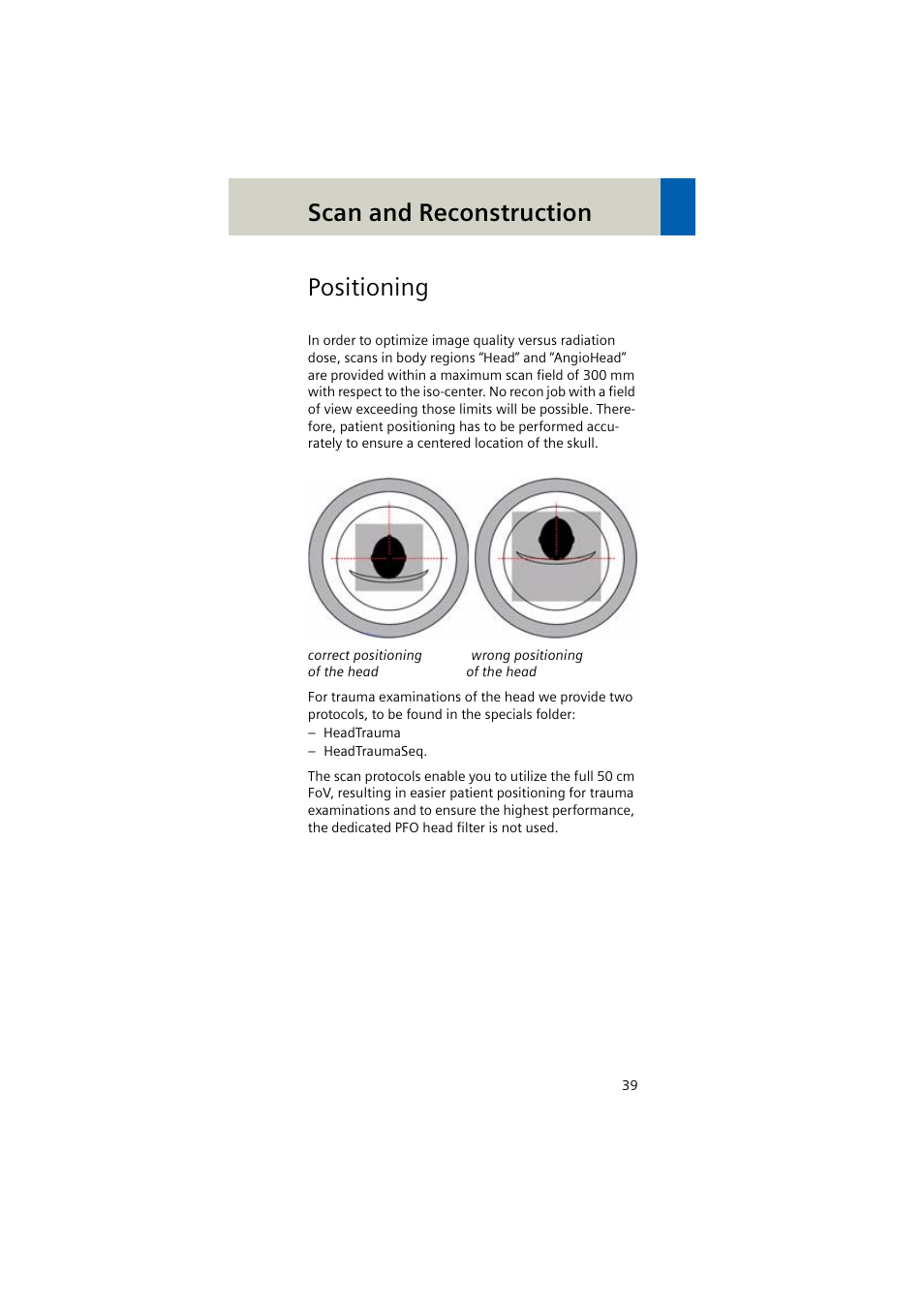 Positioning, Scan and reconstruction | Siemens EMOTION 16-Jun User Manual | Page 39 / 590