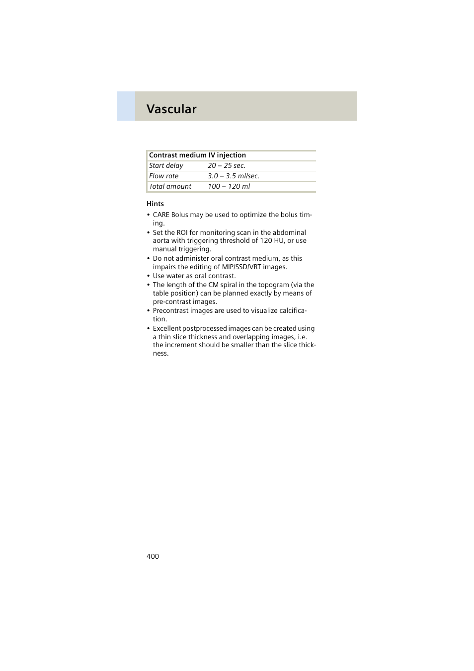 Vascular | Siemens EMOTION 16-Jun User Manual | Page 400 / 590