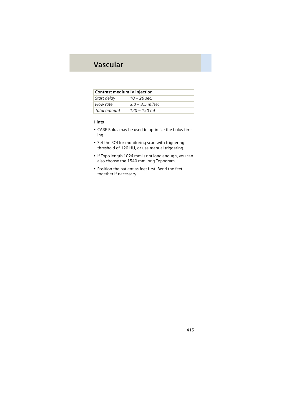 Vascular | Siemens EMOTION 16-Jun User Manual | Page 415 / 590