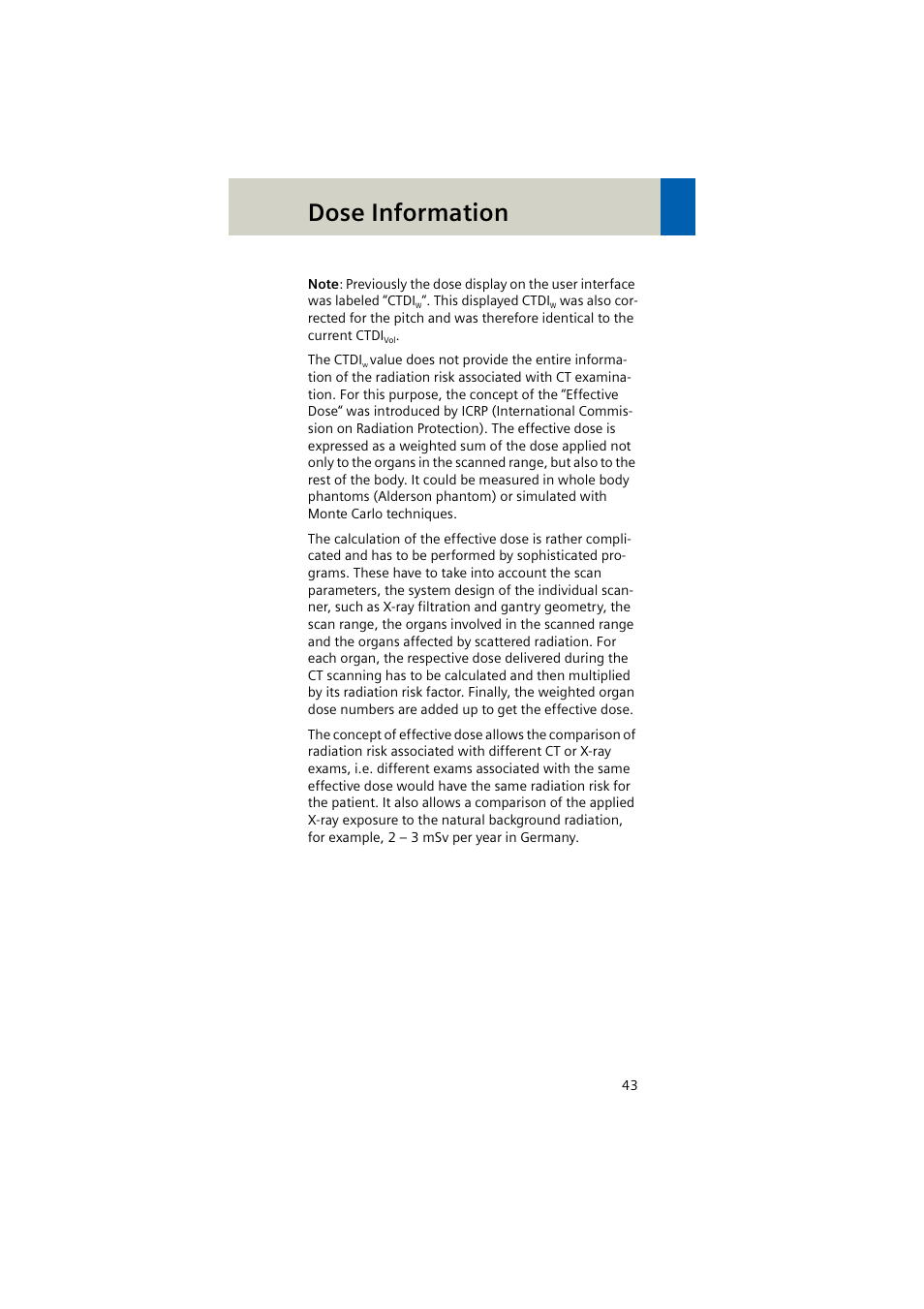 Dose information | Siemens EMOTION 16-Jun User Manual | Page 43 / 590