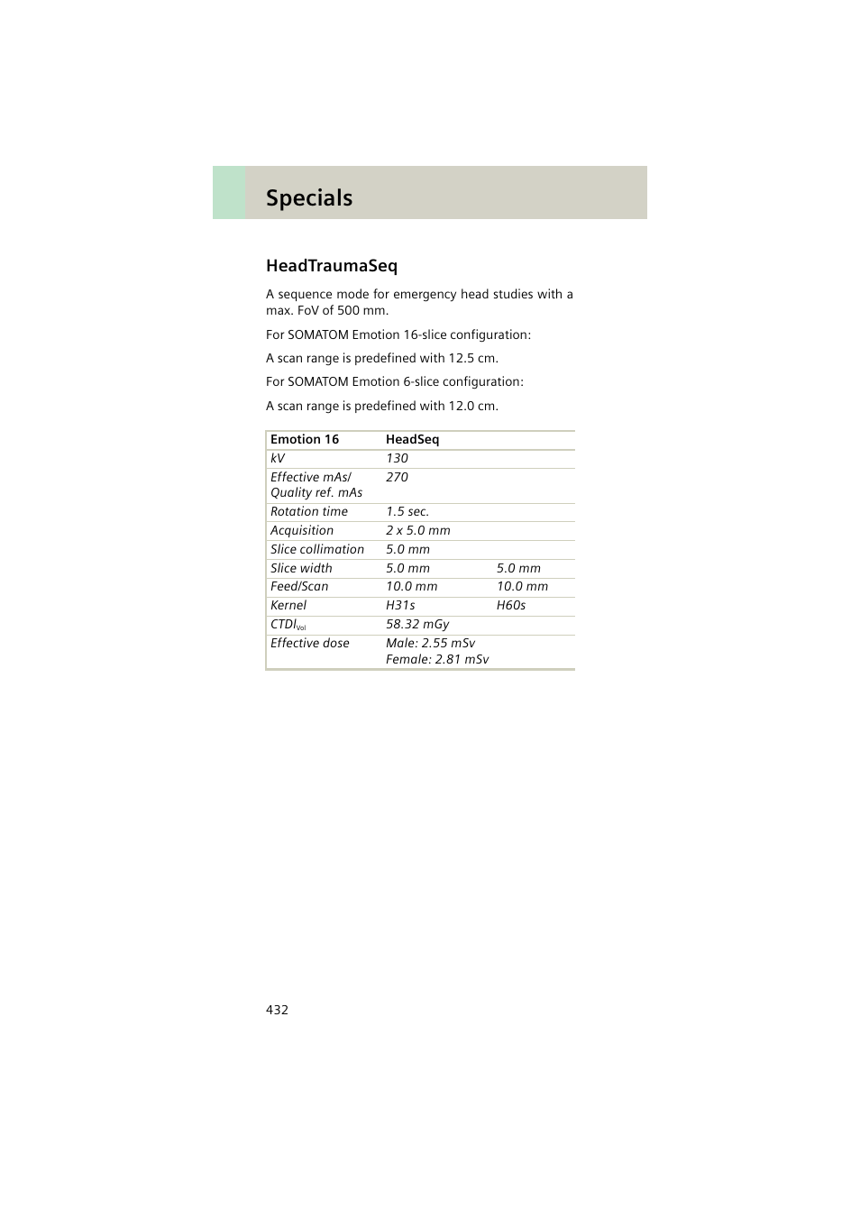 Headtraumaseq, Headtraumaseq 432, Specials | Siemens EMOTION 16-Jun User Manual | Page 432 / 590