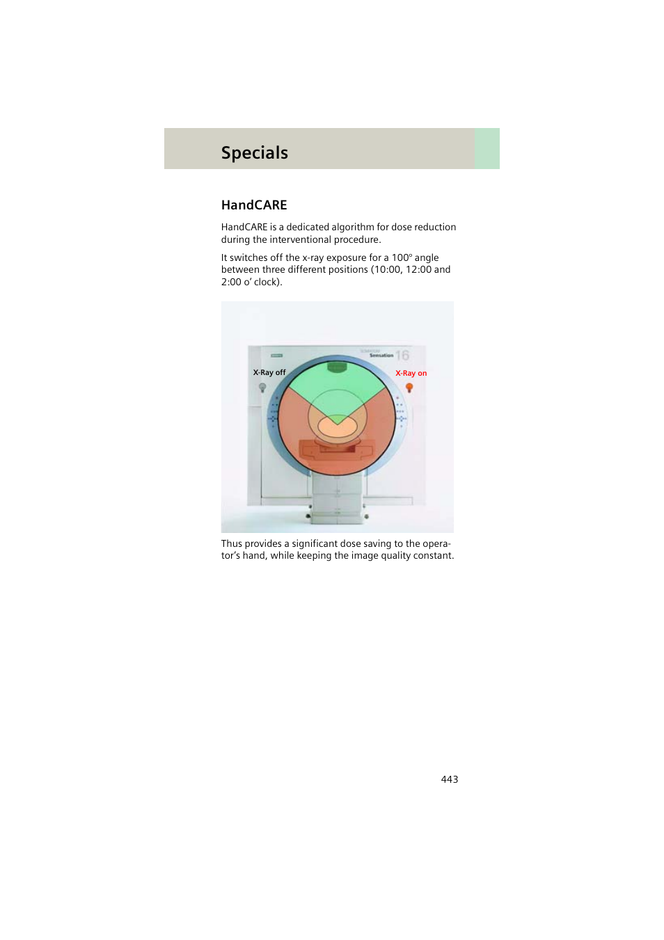 Handcare, Handcare 443, Specials | Siemens EMOTION 16-Jun User Manual | Page 443 / 590