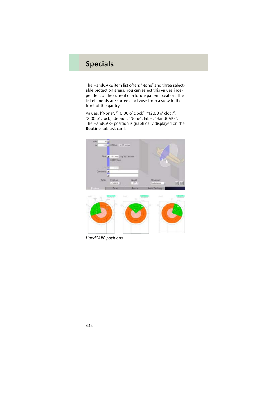 Specials | Siemens EMOTION 16-Jun User Manual | Page 444 / 590