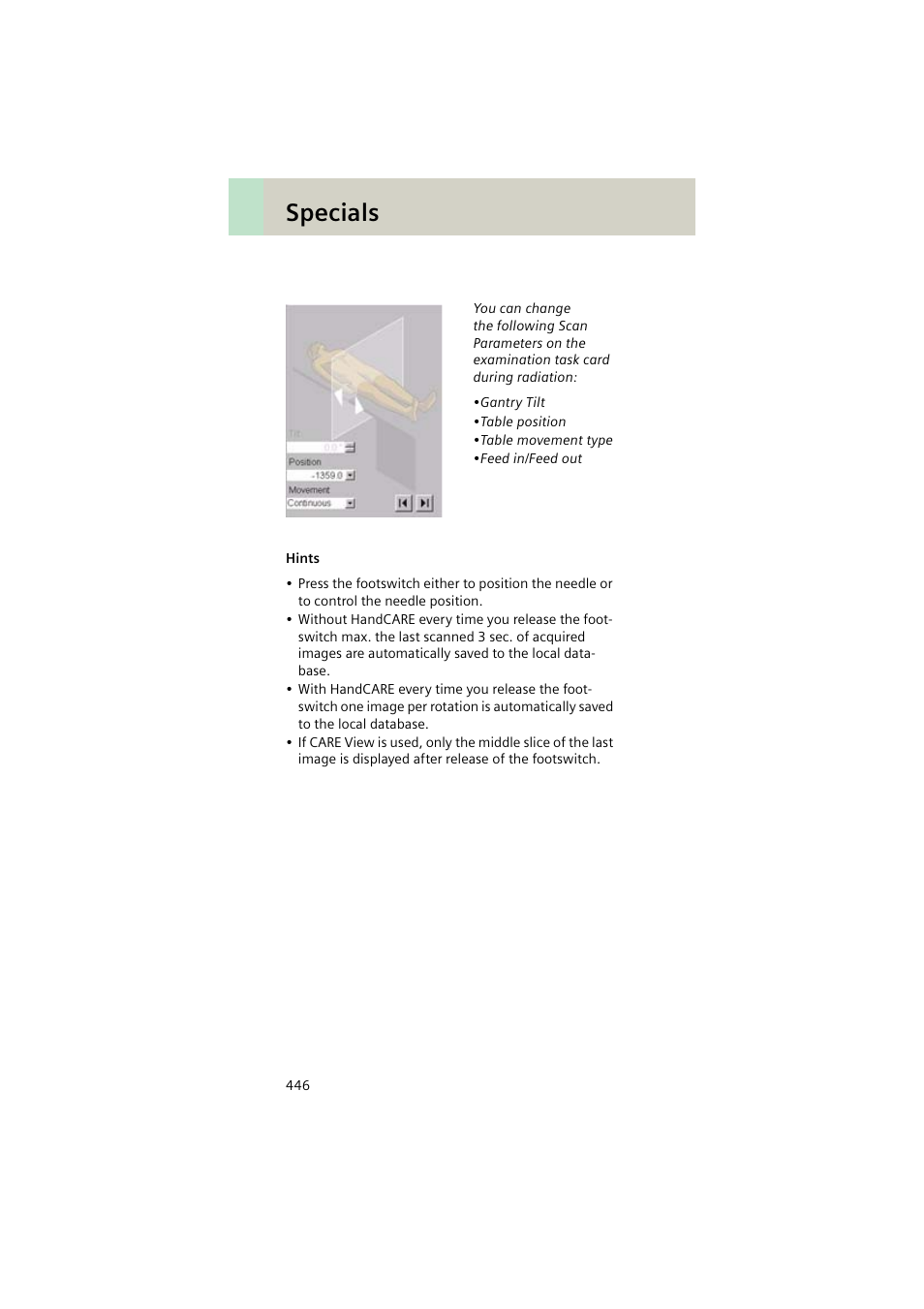 Specials | Siemens EMOTION 16-Jun User Manual | Page 446 / 590