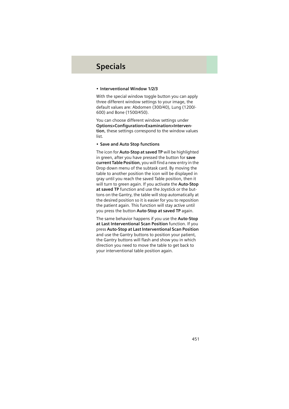 Specials | Siemens EMOTION 16-Jun User Manual | Page 451 / 590