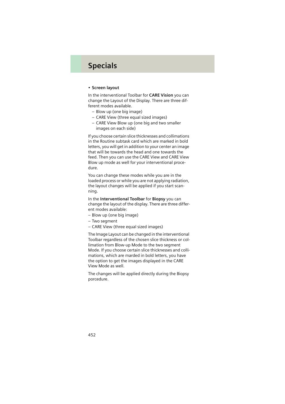 Specials | Siemens EMOTION 16-Jun User Manual | Page 452 / 590