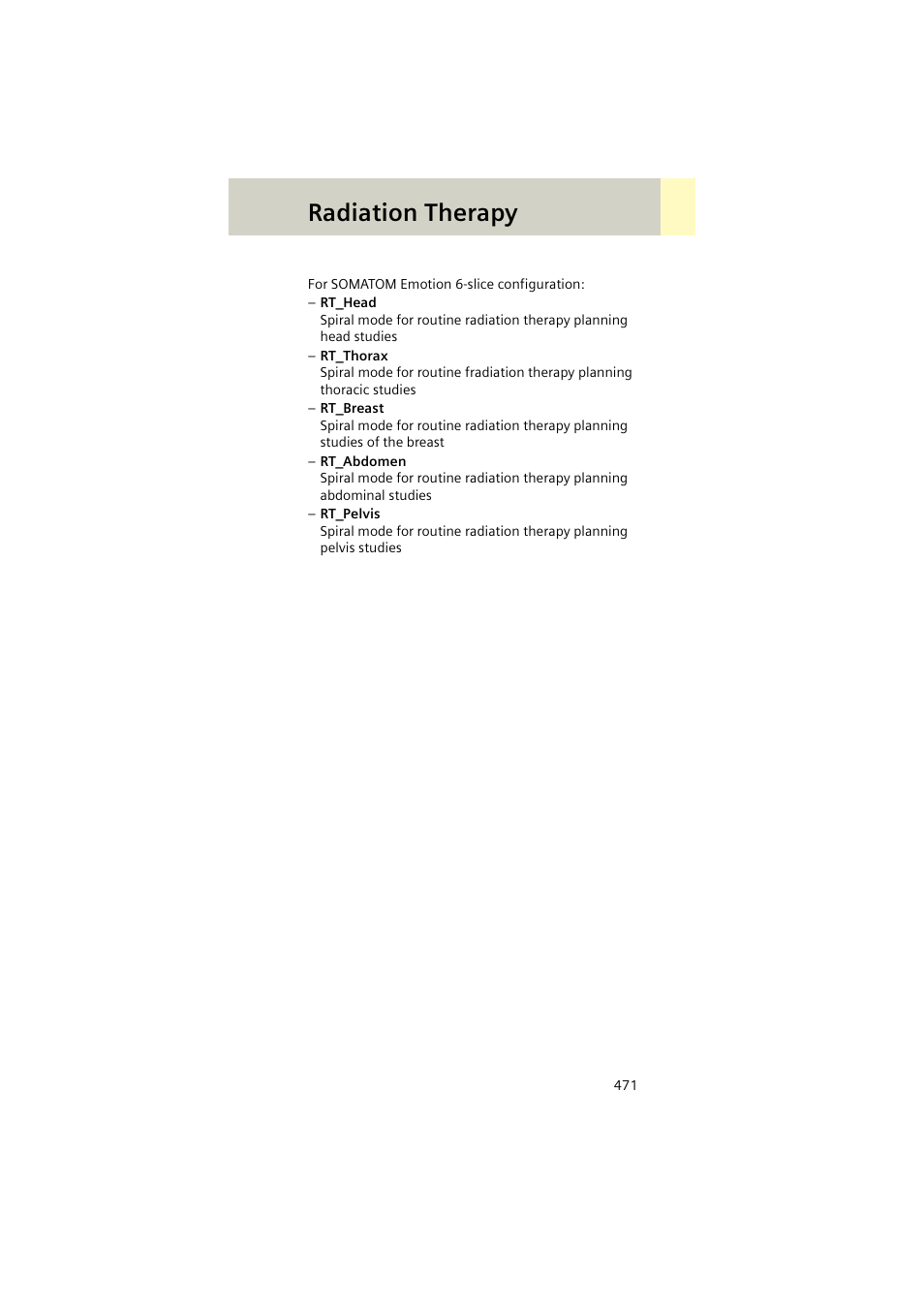 Radiation therapy | Siemens EMOTION 16-Jun User Manual | Page 471 / 590