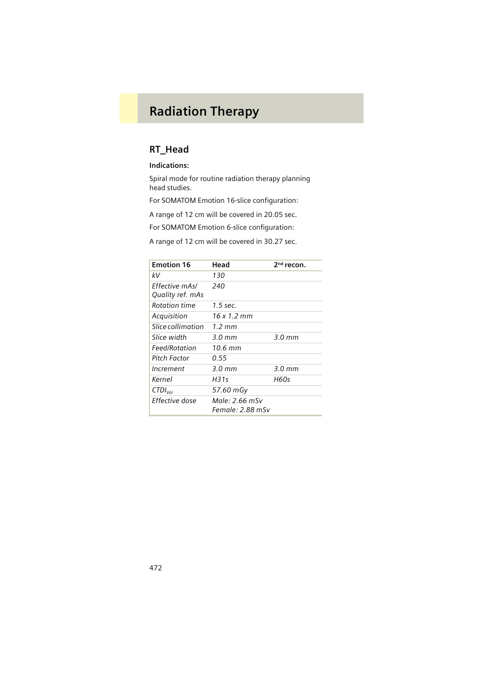 Rt_head, Rt_head 472, Radiation therapy | Siemens EMOTION 16-Jun User Manual | Page 472 / 590