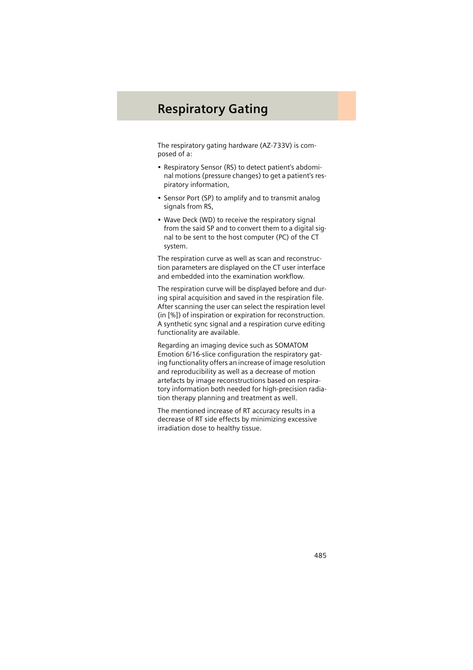 Respiratory gating | Siemens EMOTION 16-Jun User Manual | Page 485 / 590