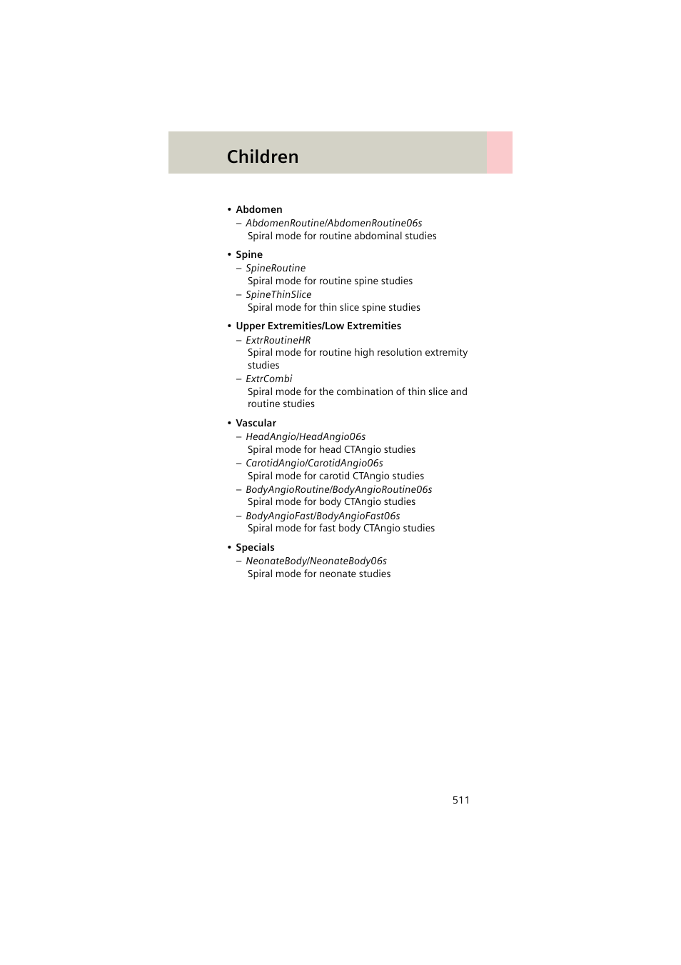 Children | Siemens EMOTION 16-Jun User Manual | Page 511 / 590