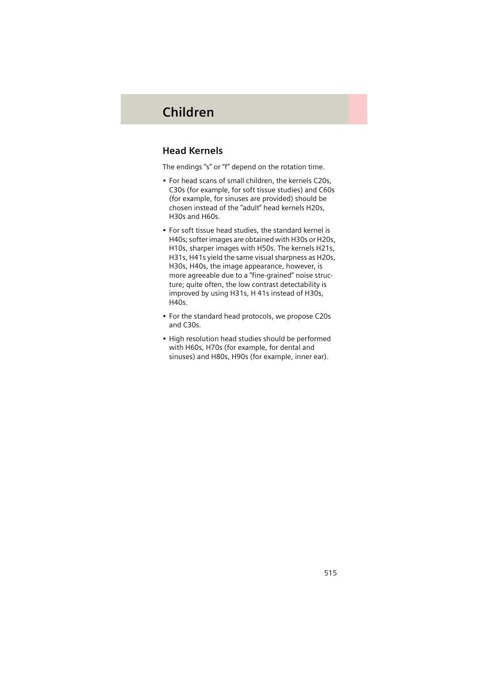 Head kernels, Children | Siemens EMOTION 16-Jun User Manual | Page 515 / 590