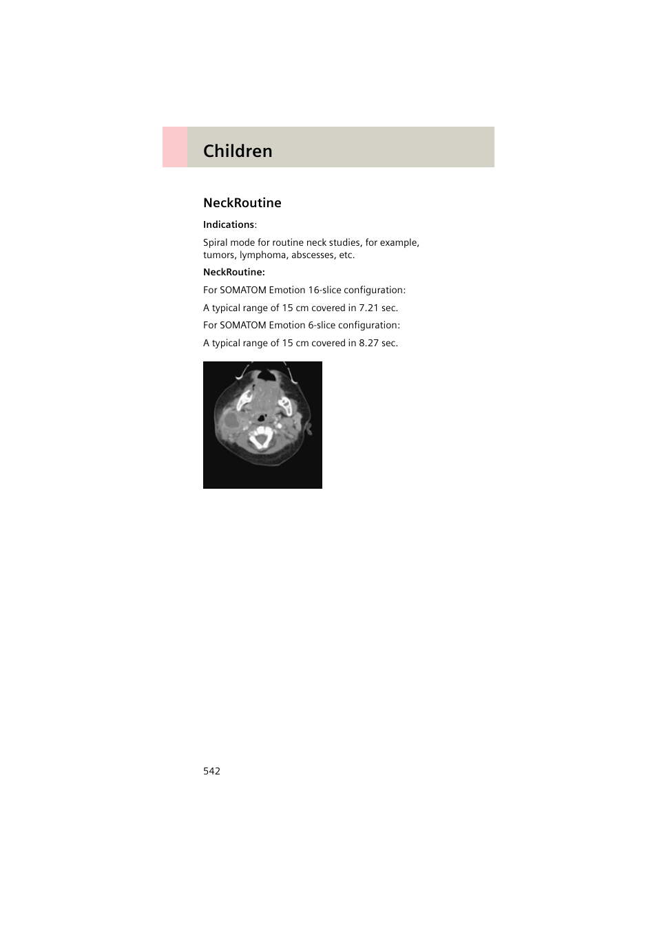 Neckroutine, Neckroutine 542, Children | Siemens EMOTION 16-Jun User Manual | Page 542 / 590