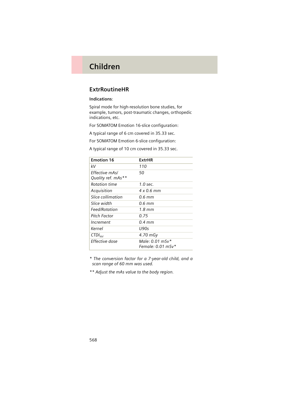 Extrroutinehr, Extrroutinehr 568, Children | Siemens EMOTION 16-Jun User Manual | Page 568 / 590