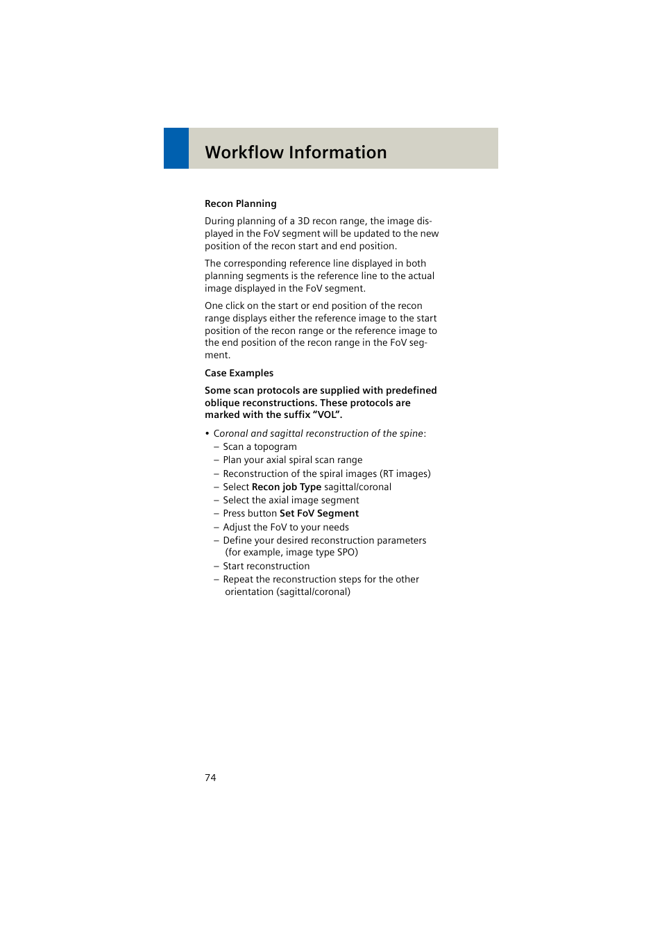 Workflow information | Siemens EMOTION 16-Jun User Manual | Page 74 / 590