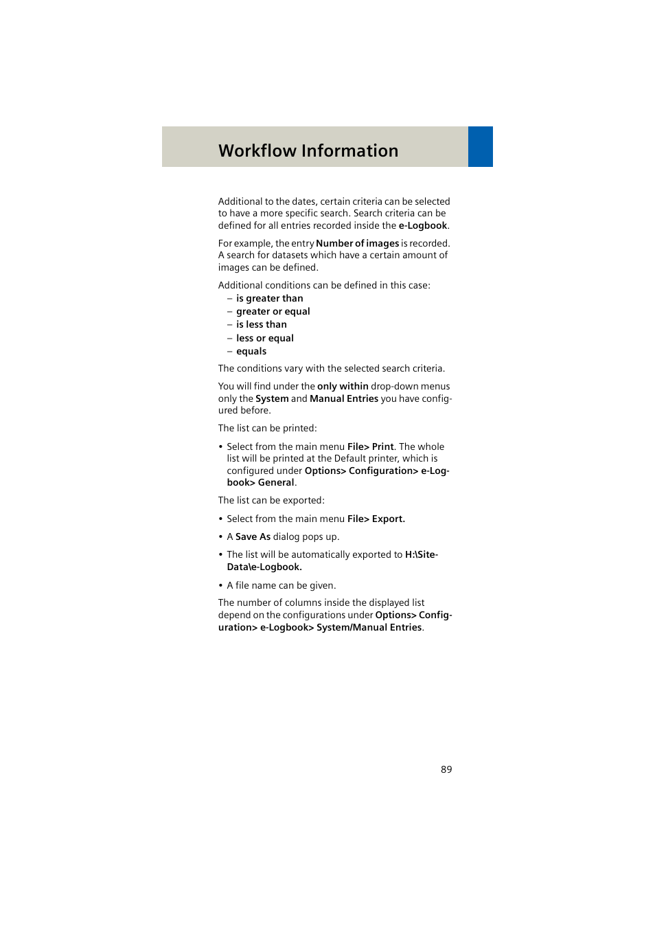 Workflow information | Siemens EMOTION 16-Jun User Manual | Page 89 / 590