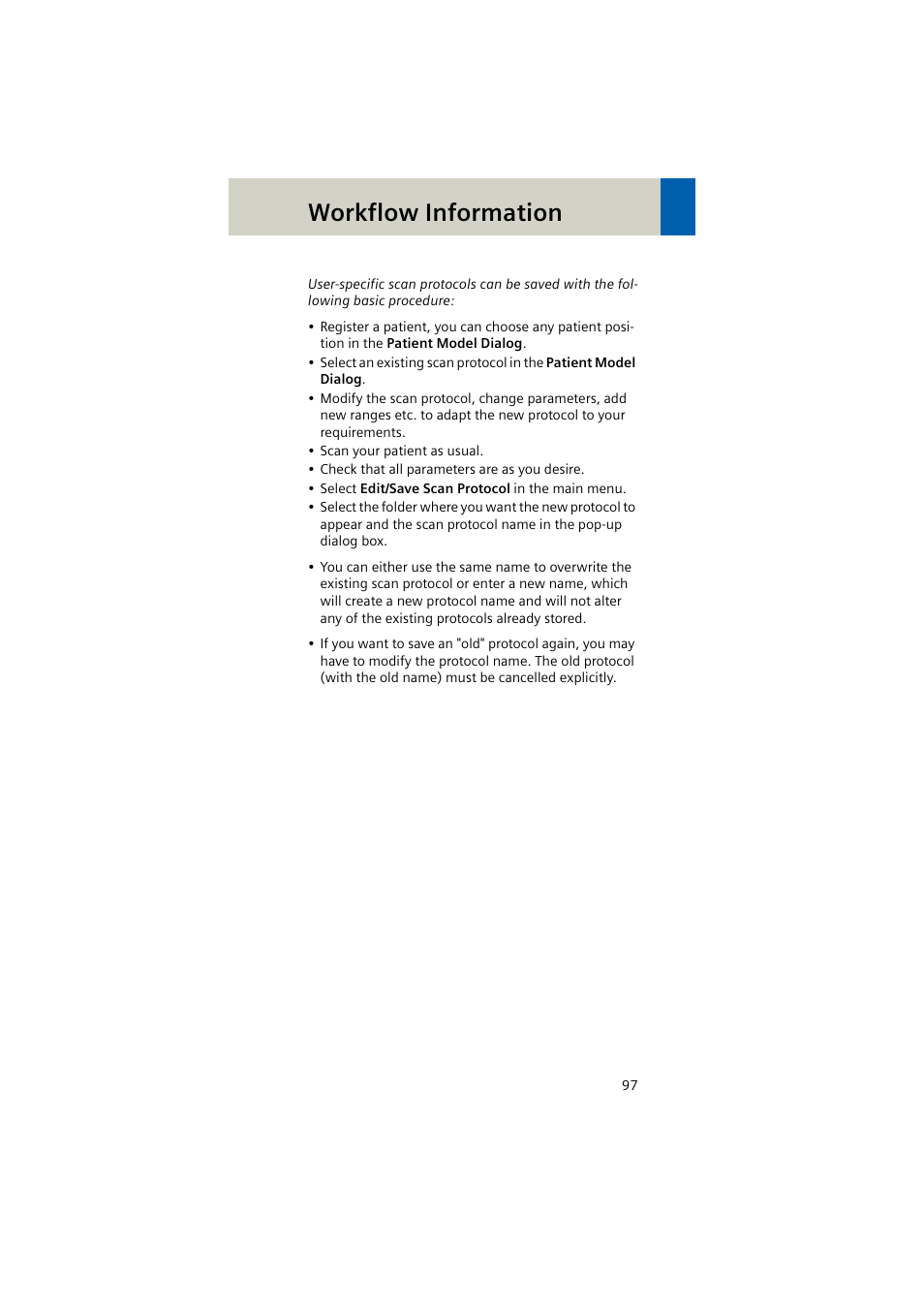 Workflow information | Siemens EMOTION 16-Jun User Manual | Page 97 / 590