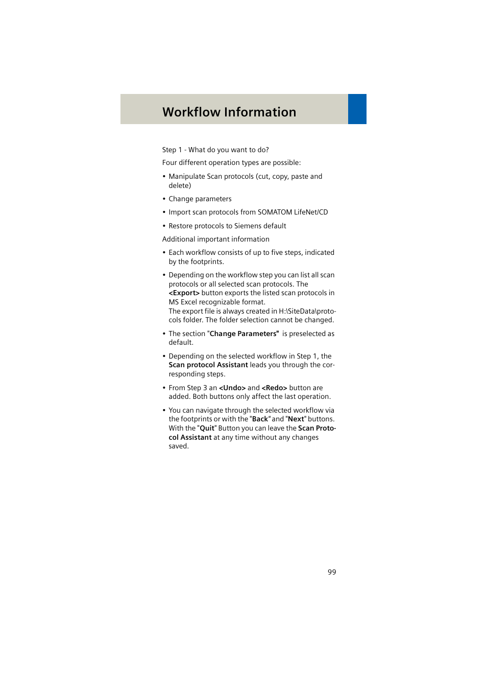 Workflow information | Siemens EMOTION 16-Jun User Manual | Page 99 / 590