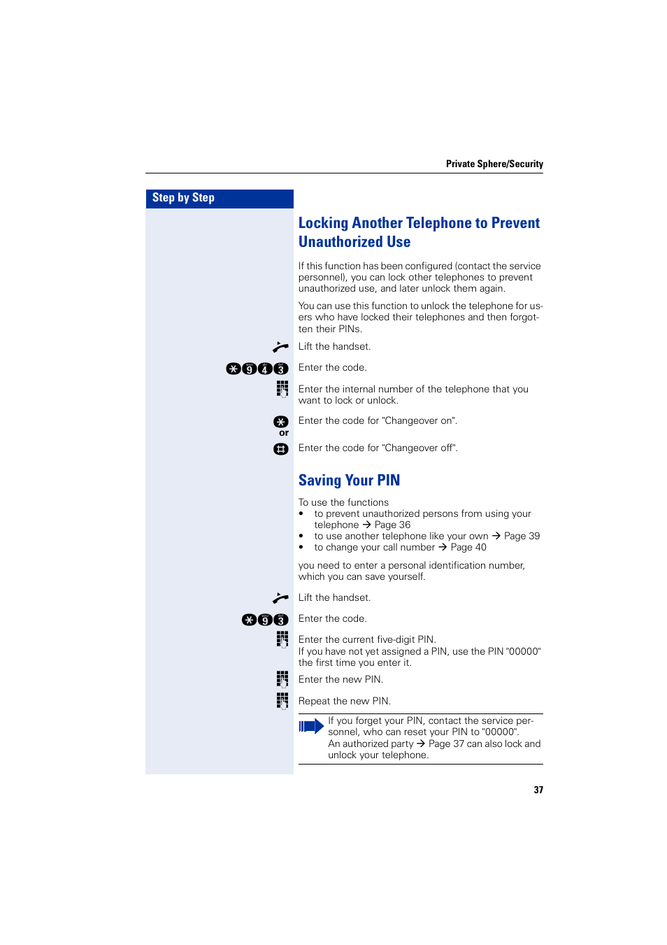 Saving your pin | Siemens HIPATH 5000 User Manual | Page 37 / 72