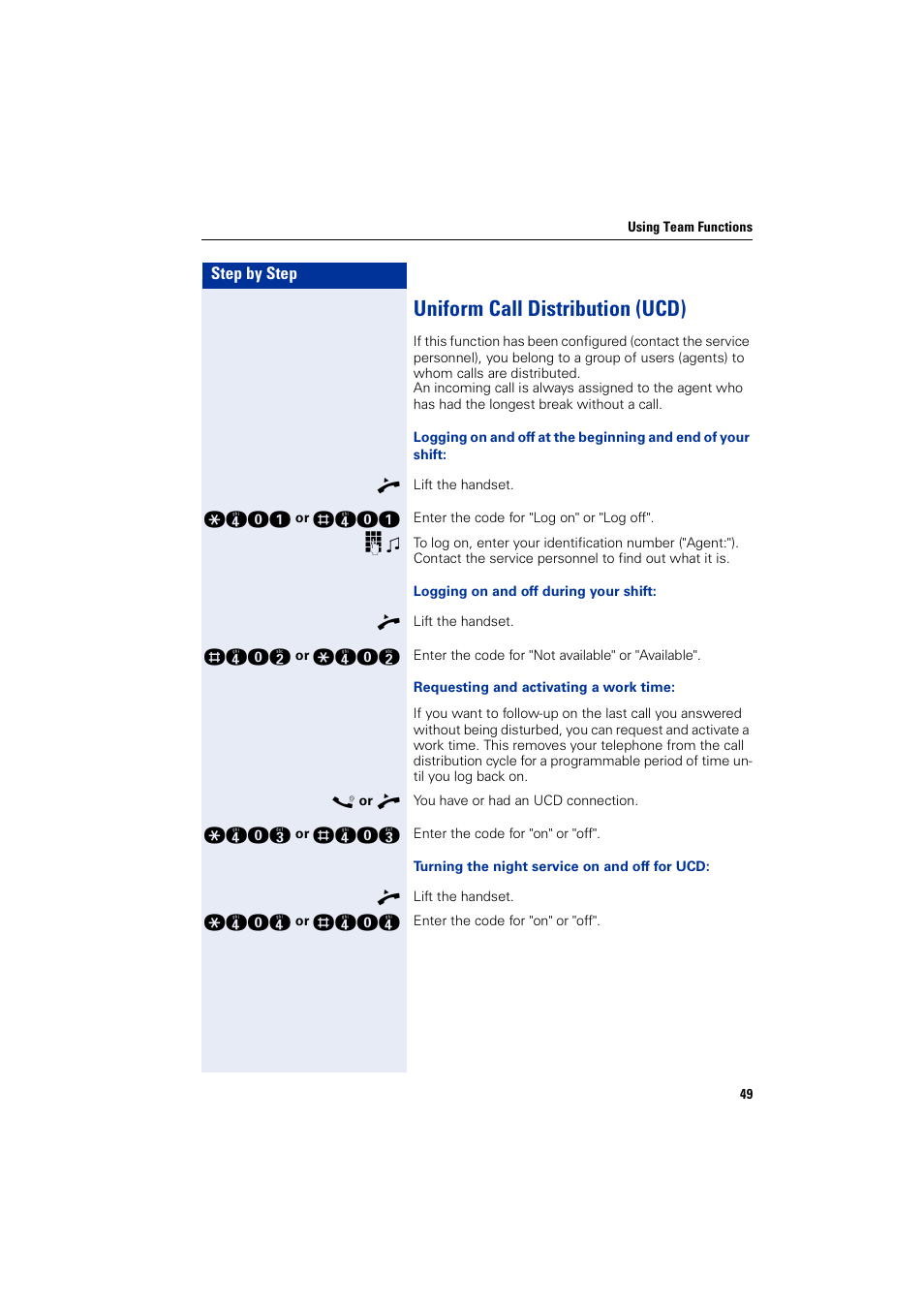 Uniform call distribution (ucd) | Siemens HIPATH 5000 User Manual | Page 49 / 72