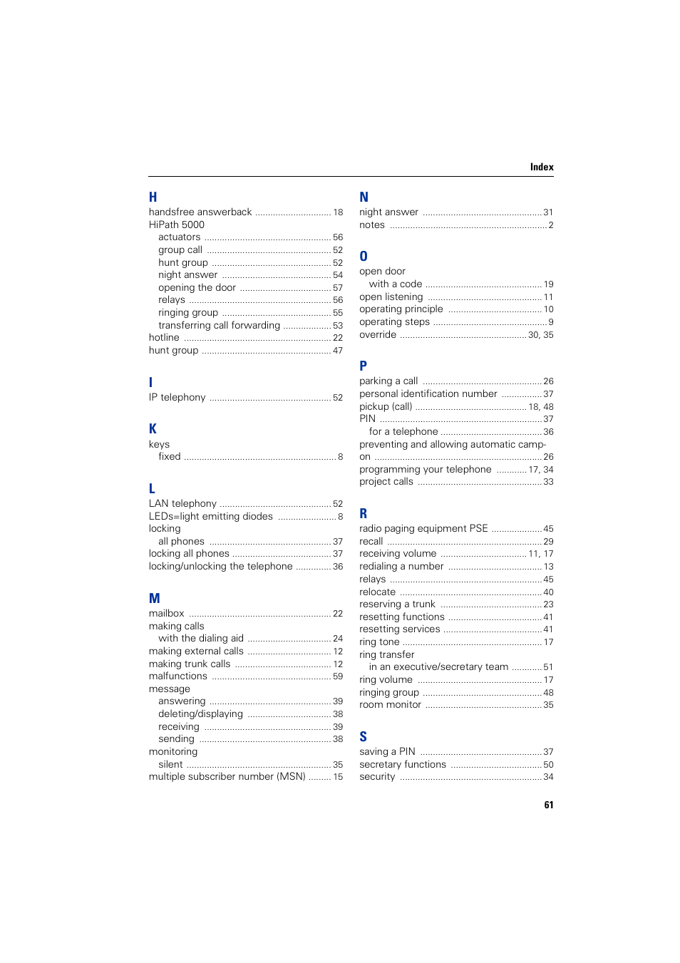 Siemens HIPATH 5000 User Manual | Page 61 / 72