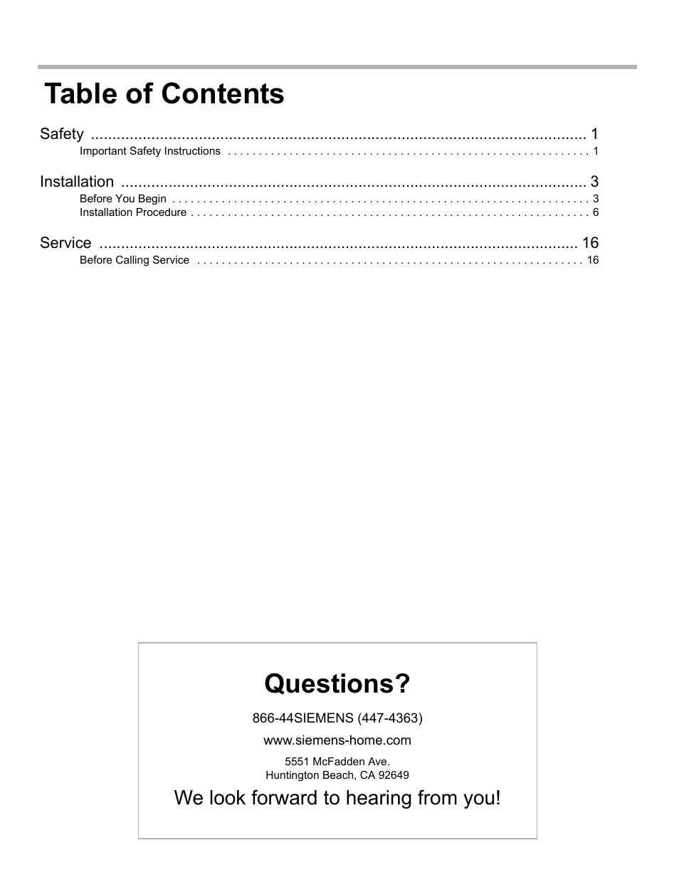 Siemens HE2528U User Manual | Page 3 / 56