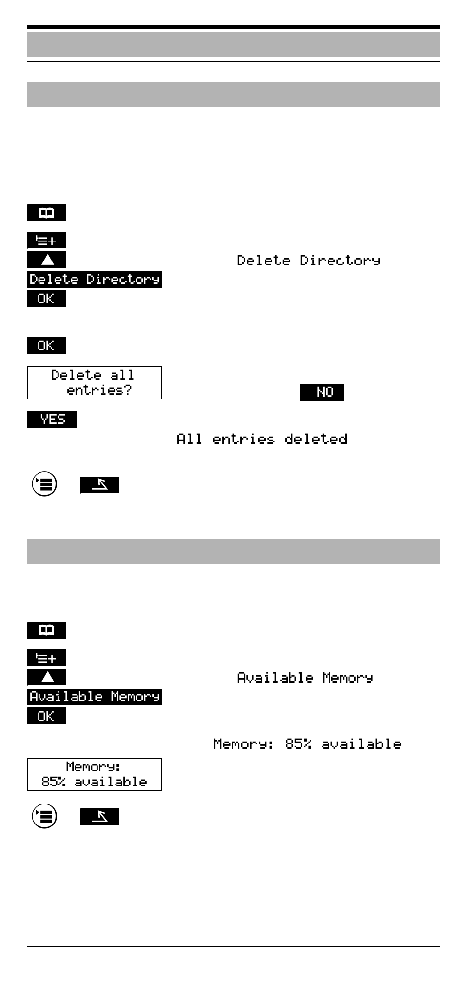 Deleting the telephone directory, Available memory, Telephone directory | Siemens Hicom cordless EM User Manual | Page 40 / 68