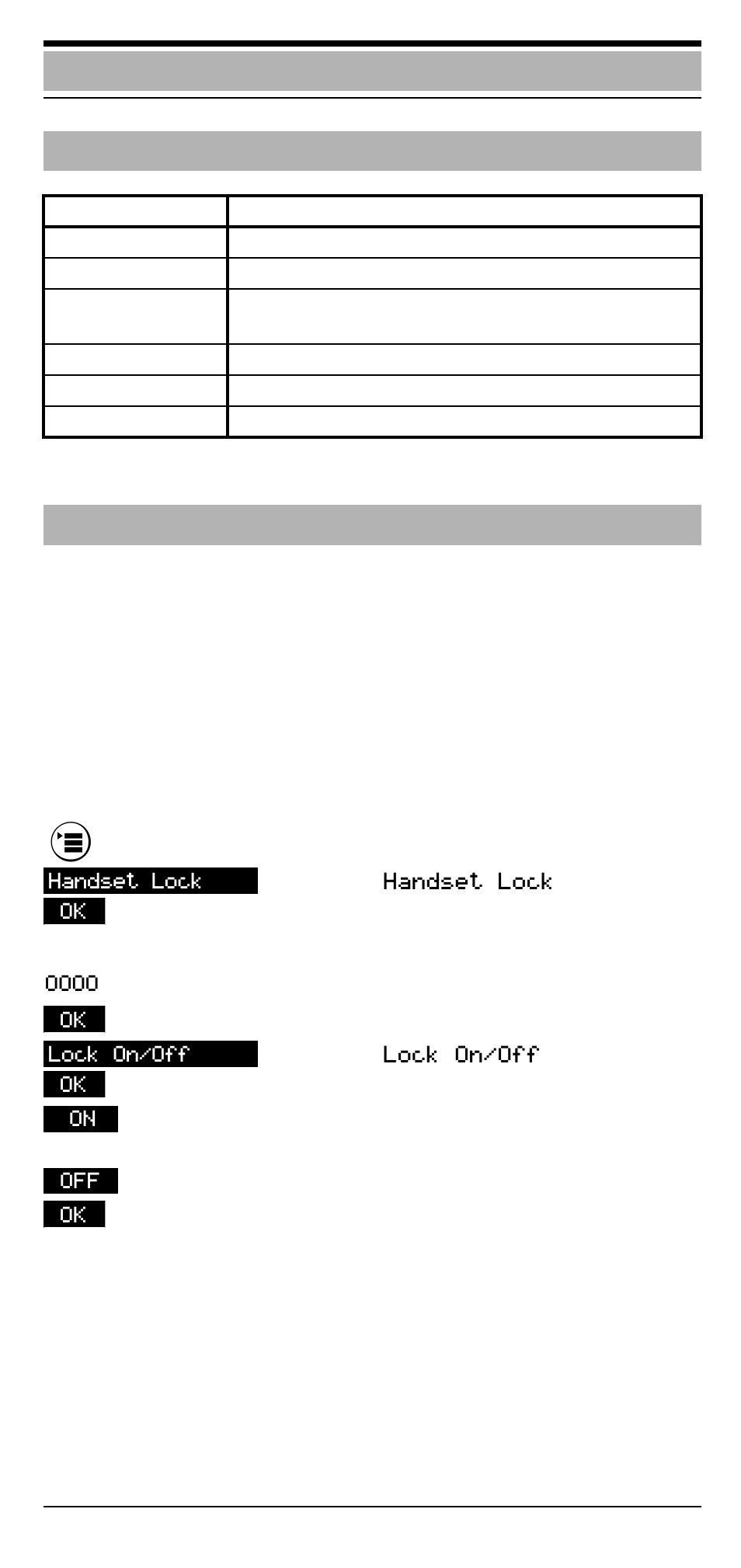 Main menu – functions, Overview – main menu, Activating/deactivating the handset lock | Siemens Hicom cordless EM User Manual | Page 41 / 68