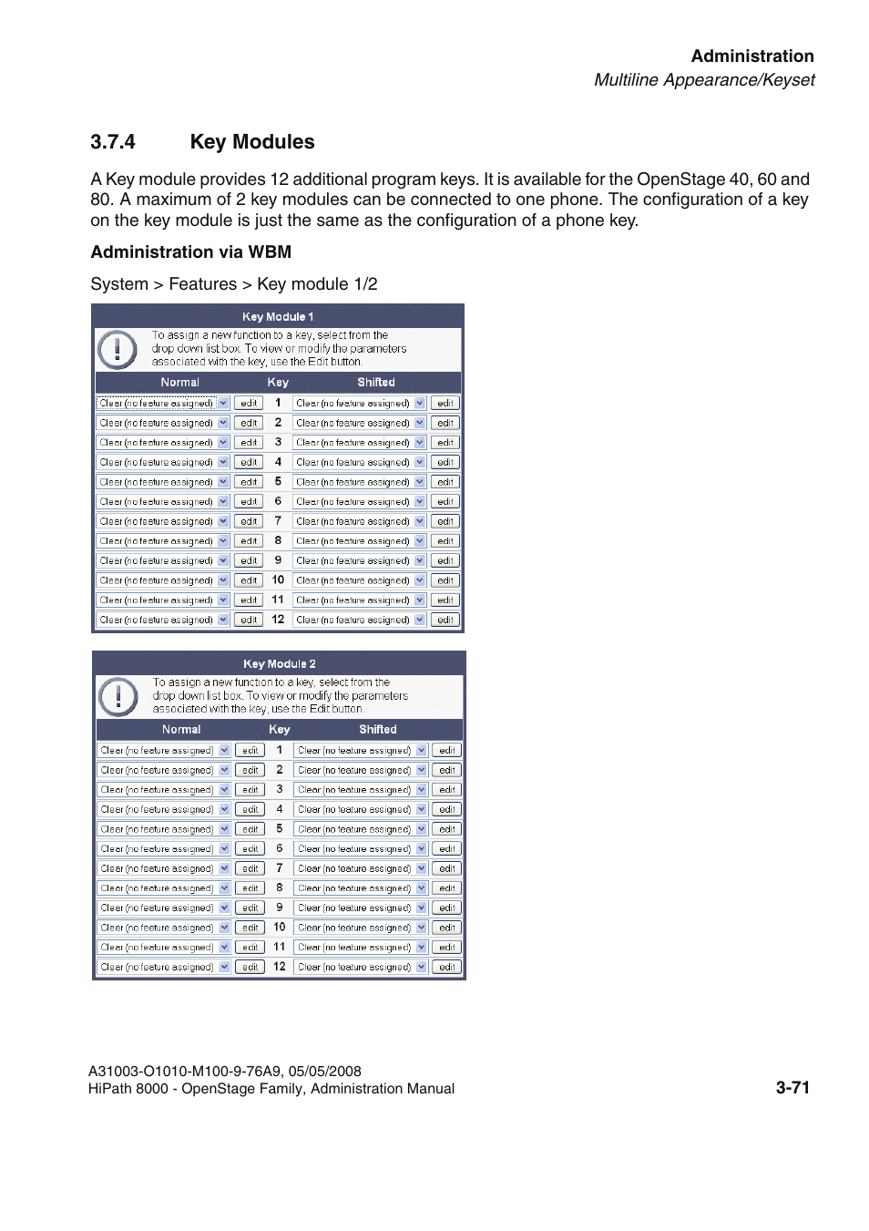 4 key modules, 4 key modules -69 | Siemens HIPATH 20 User Manual | Page 113 / 258