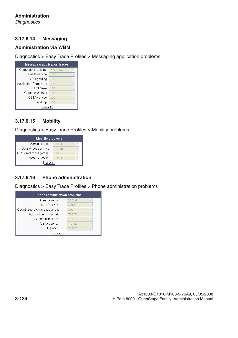 14 messaging, 15 mobility, 16 phone administration | Siemens HIPATH 20 User Manual | Page 176 / 258