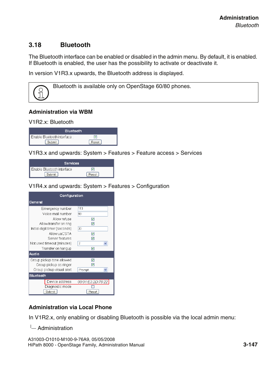 18 bluetooth, 18 bluetooth -147 | Siemens HIPATH 20 User Manual | Page 189 / 258